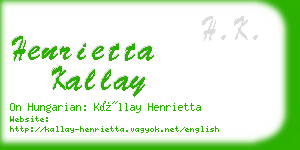 henrietta kallay business card